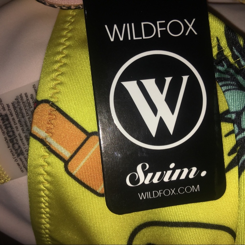 WILDFOX Bikini Bottom Ruched Emoji Print NWT - Picture 7 of 7